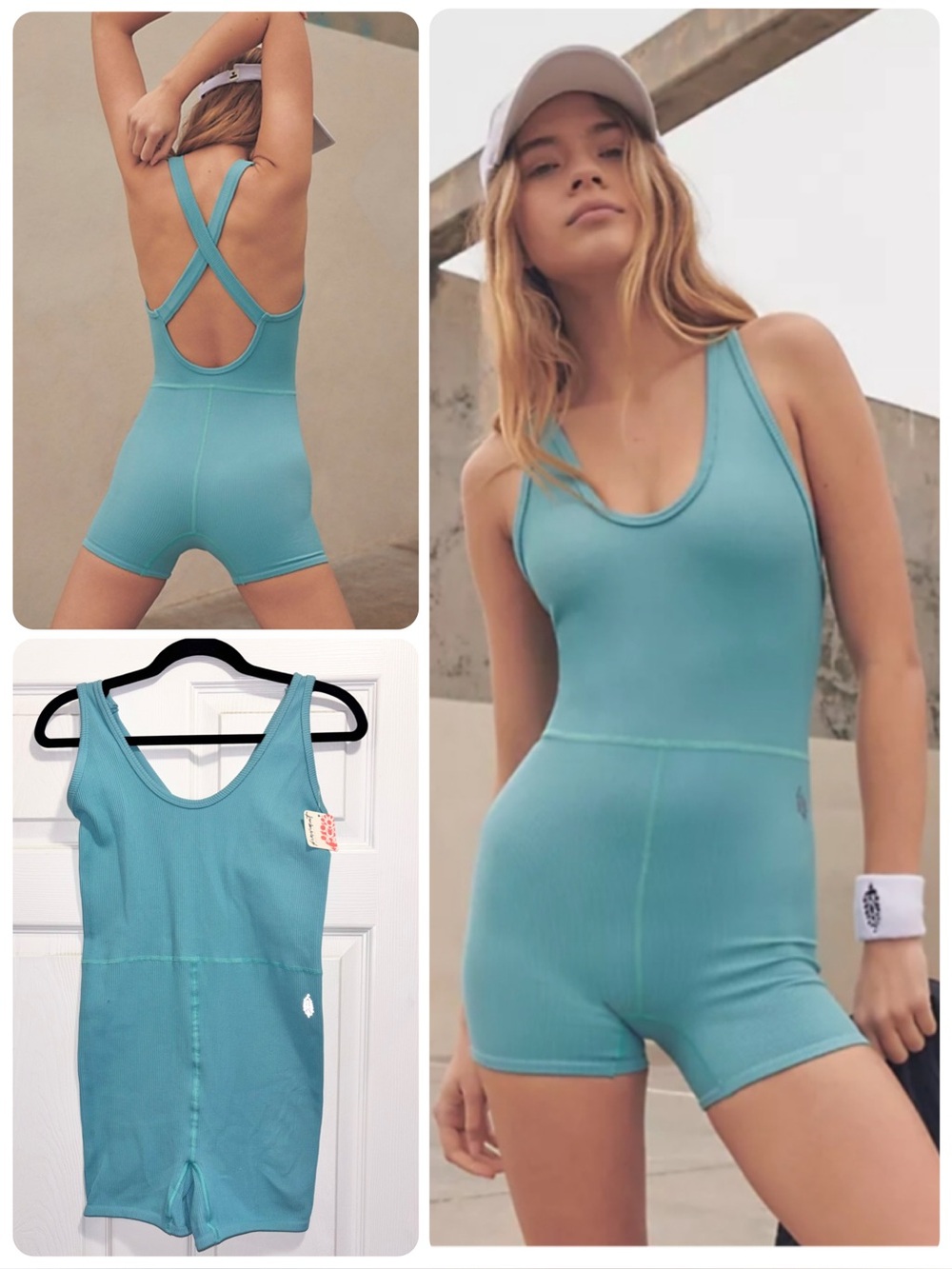NWT Free People FP Movement Free Style Shortsie Romper Adrift Size Medium Large